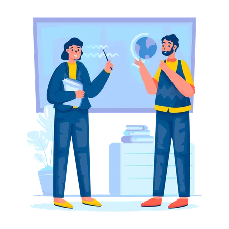 Teacher teaching online  Illustration