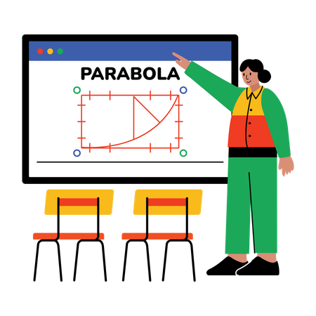 Teacher teaching Parabola  Illustration