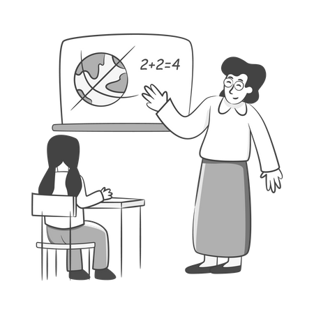 Teacher Teaching Students  Illustration