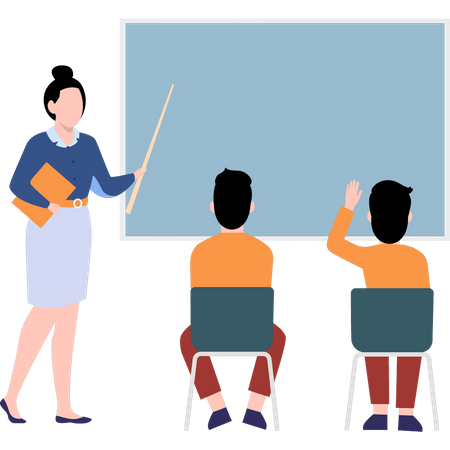 Teacher teaching students  Illustration