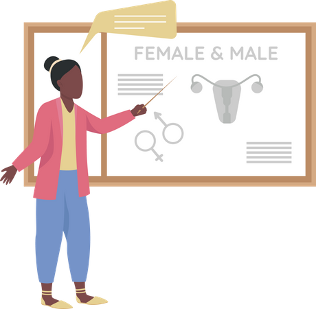 Teacher tells about sex differences  일러스트레이션