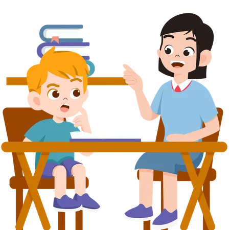 Teacher Tutoring  Illustration