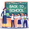 teacher welcomes students illustration free download