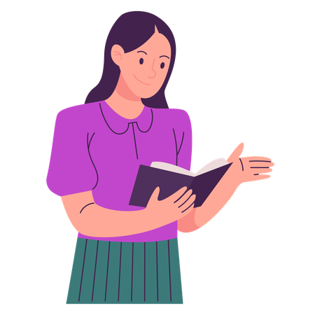 Teacher With Book  Illustration