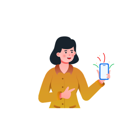 Teacher With Phone  Illustration