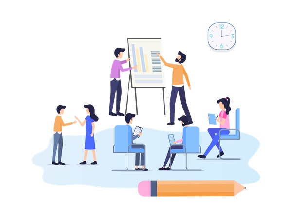Teachers taking online classes of students  イラスト