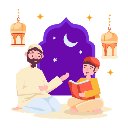 Teaching Quran  Illustration