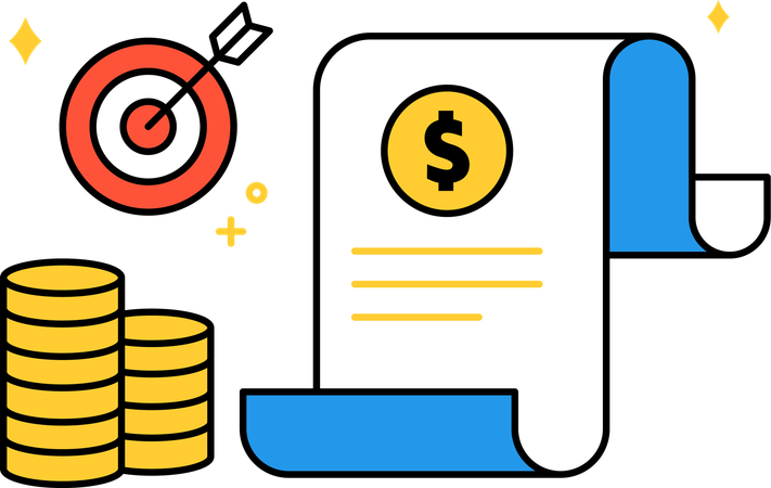 Team achieves financial target  Illustration