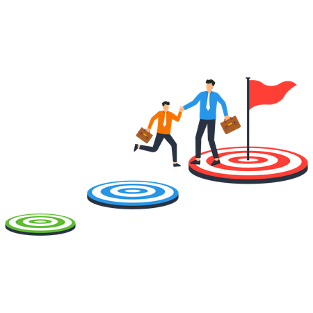 Team achieving business goal  Illustration