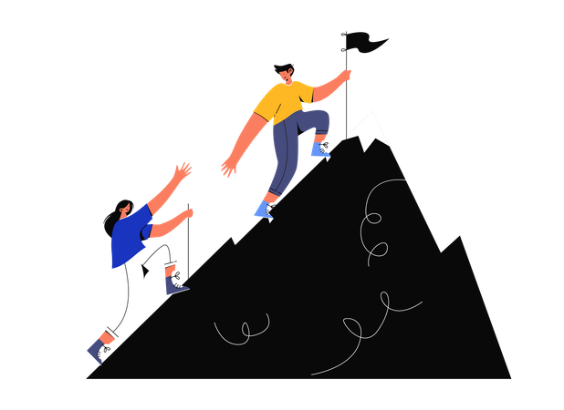 Team achieving business Target  イラスト