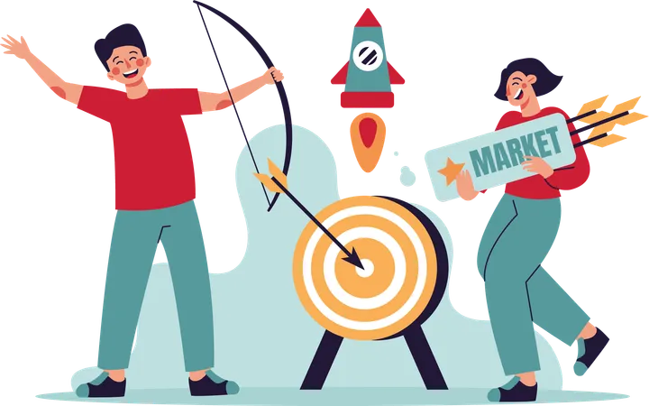 Team achieving Startup target  Illustration