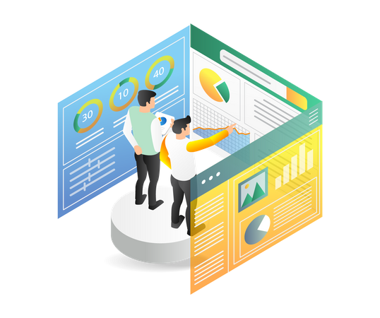 Team-Analyse von Daten  Illustration