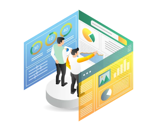 Team-Analyse von Daten  Illustration