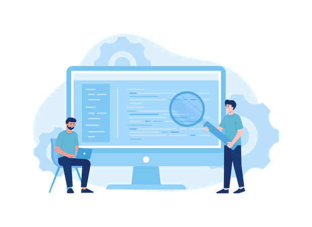 Team Analyze coding errors  Illustration