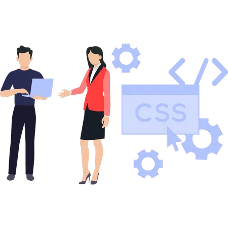 Team, das an der CSS-Codierung arbeitet  Illustration