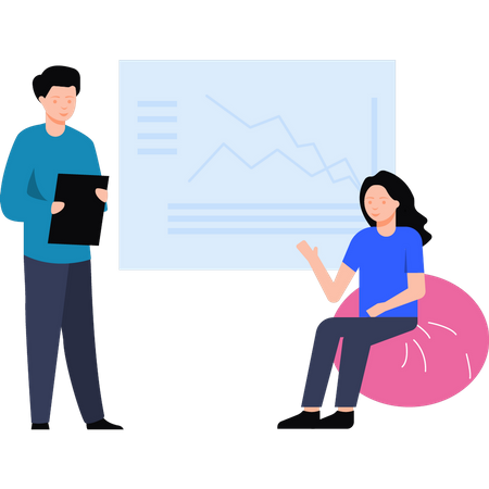 Team, das an der Datenanalyse arbeitet  Illustration