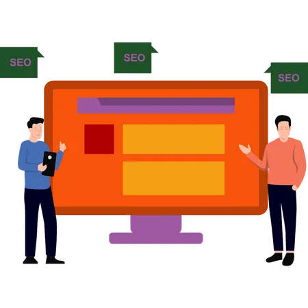 Team, das an SEO arbeitet  Illustration