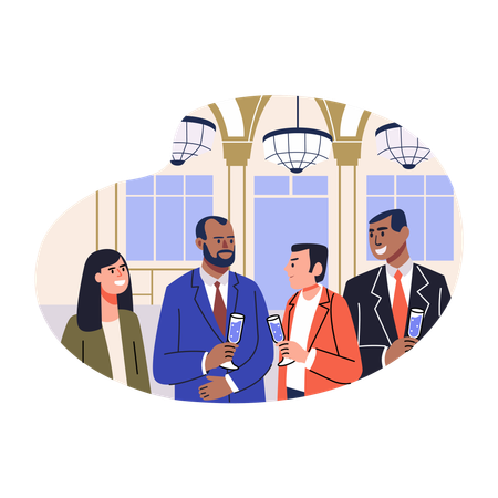 Team attending Corporate Event  Illustration