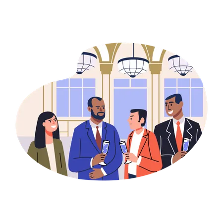 Team attending Corporate Event  Illustration