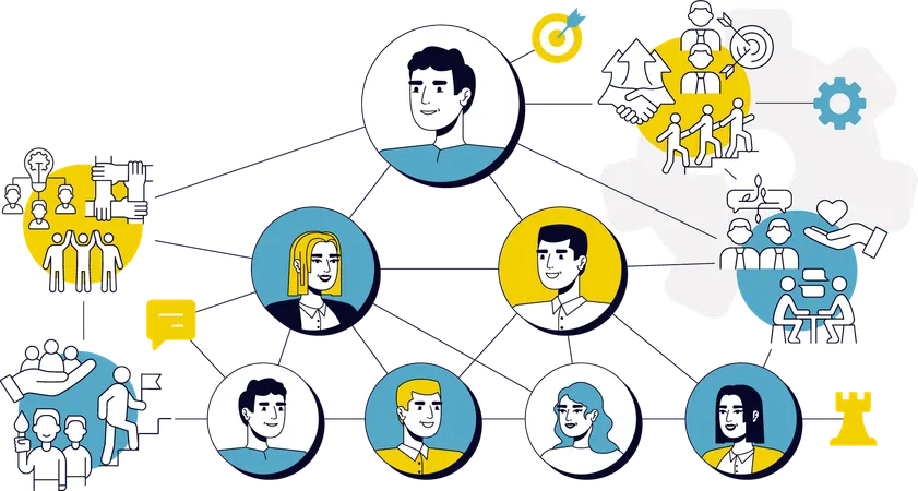 Team building and team network  Illustration