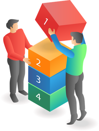 Team building blocks  Illustration