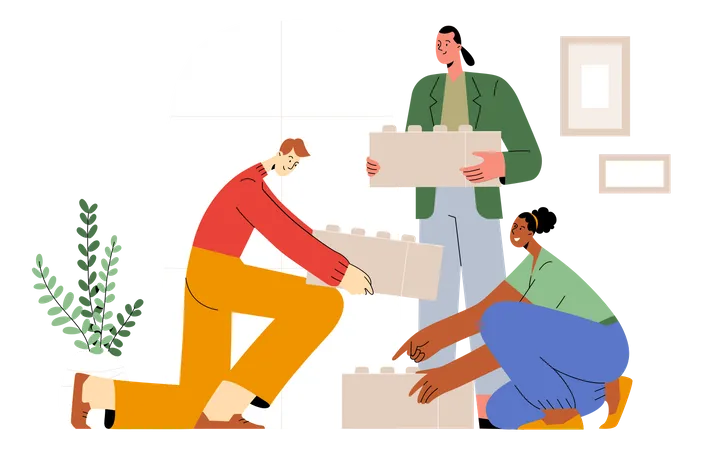 Team building trust  Illustration