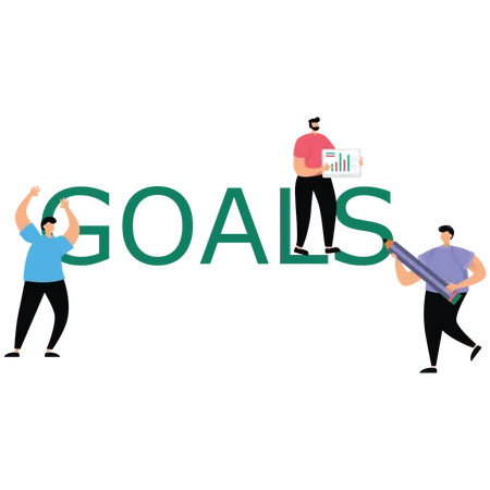 Team business goal  Illustration