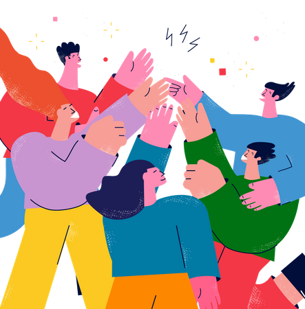 Team celebrating success  Illustration
