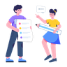 illustration for team completing tasks