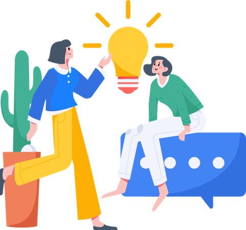 Team discussing bright ideas  Illustration