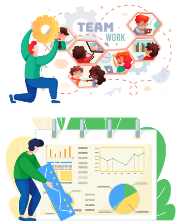 Team discussing growth plans  Illustration