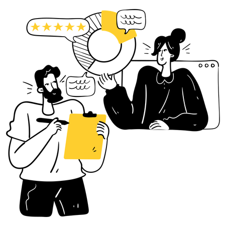 Team Discussing on Feedback  Illustration