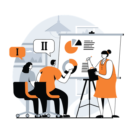 Team discussing on opinion together  Illustration