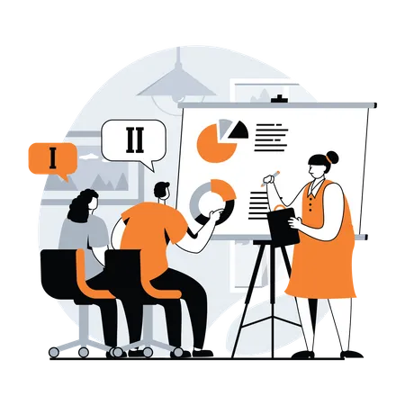 Team discussing on opinion together  Illustration