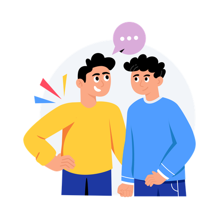 Team discussing Together  Illustration