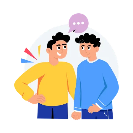 Team discussing Together  Illustration