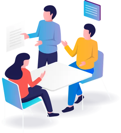 Team Discussion For Business Development Illustration