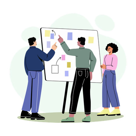 Team discussion for target achievement  Illustration