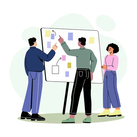 Team discussion for target achievement  Illustration