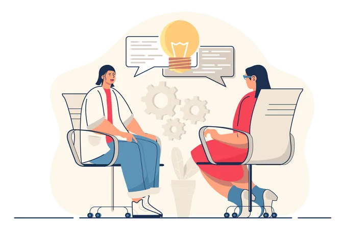 Brainstorming Team Concept For Web Banner Colleagues Discuss Work Tasks Generate New Ideas Develop Strategy Modern Person Scene Vector Illustration In Flat Cartoon Design With People Characters Illustration