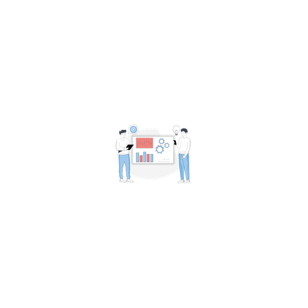 Team Doing Business Analysis  Illustration