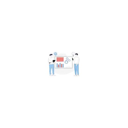 Team Doing Business Analysis  Illustration