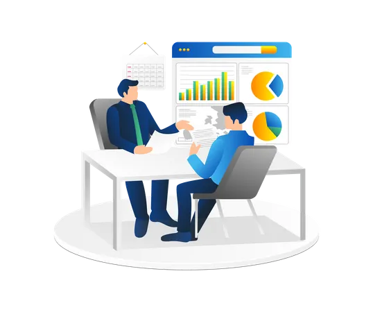 Team doing data analysis  Illustration