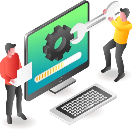 Team doing data monitoring  Illustration