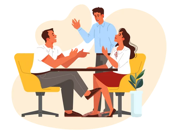 Group Of Business People At Work Office Meeting Professional Communication Friends Meeting Isolated Flat Vector Illustration Illustration
