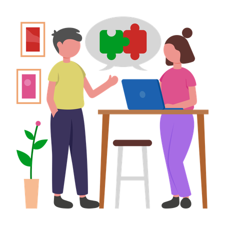 Team doing problem solving Collab  Illustration