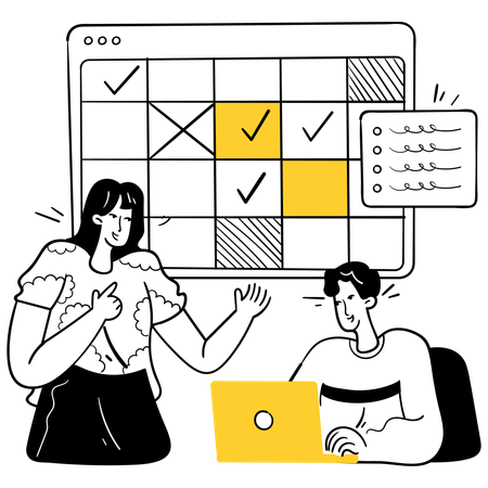 Team Doing Project Planning  Illustration