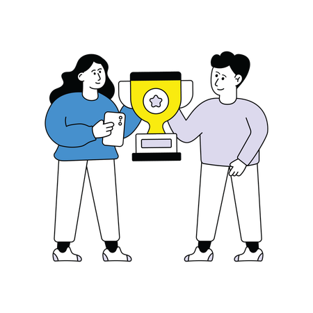 Team feiert Erfolg  Illustration