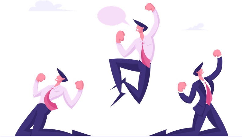 Team feiert Erfolg  Illustration