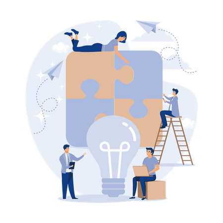 Team finding business solution  Illustration